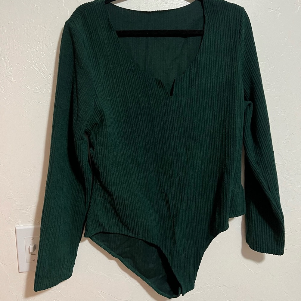 SHEIN Plus Solid Notched Bodysuit